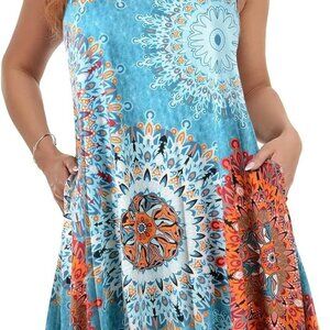 Women Plus Size Summer Sundress Rayon Polyester Spandex V-Neck Beach Cover